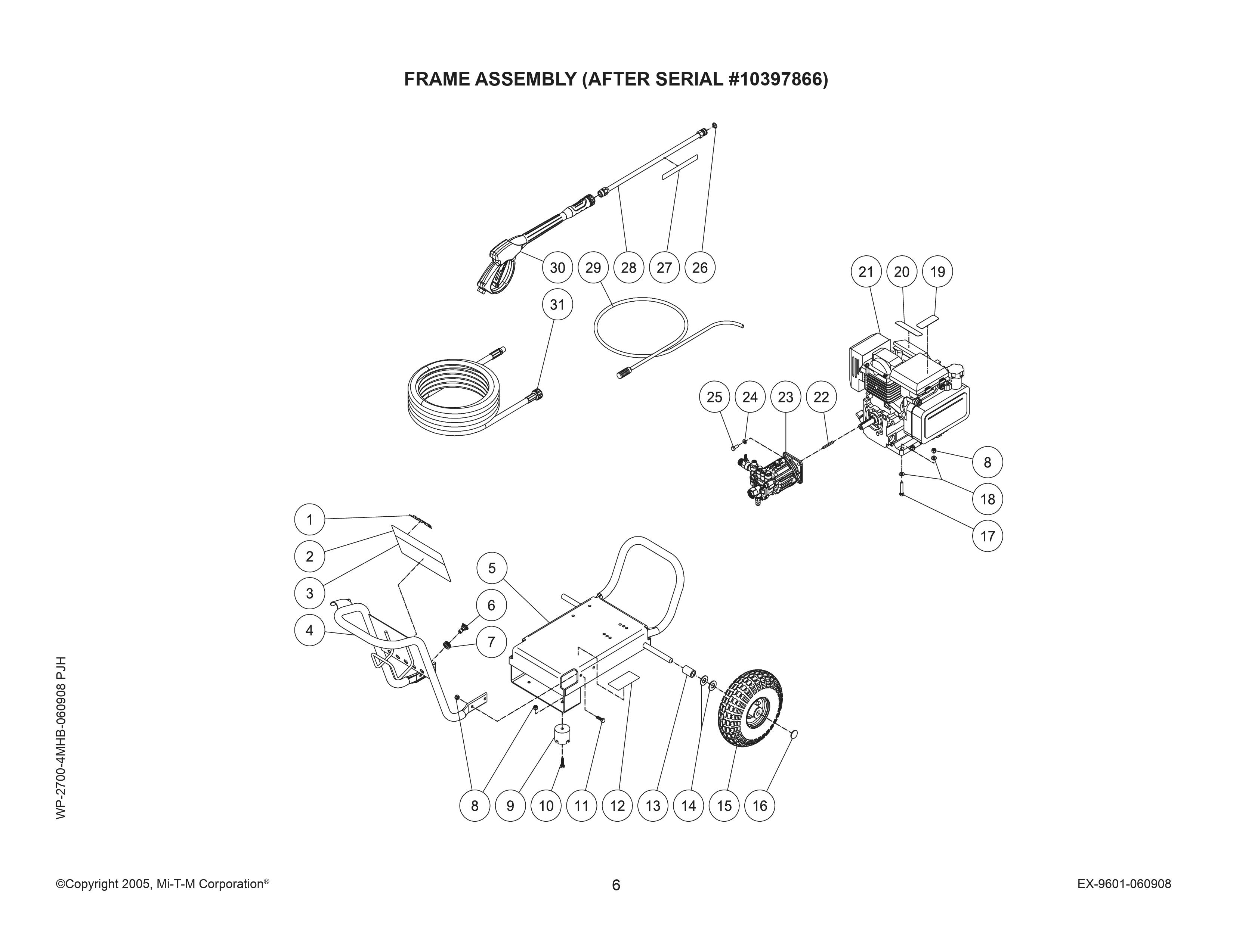 pressure washer replacement parts on Mi-T-M Work Pro WP-2700-4MHB Series Cold Water Pressure Washer parts